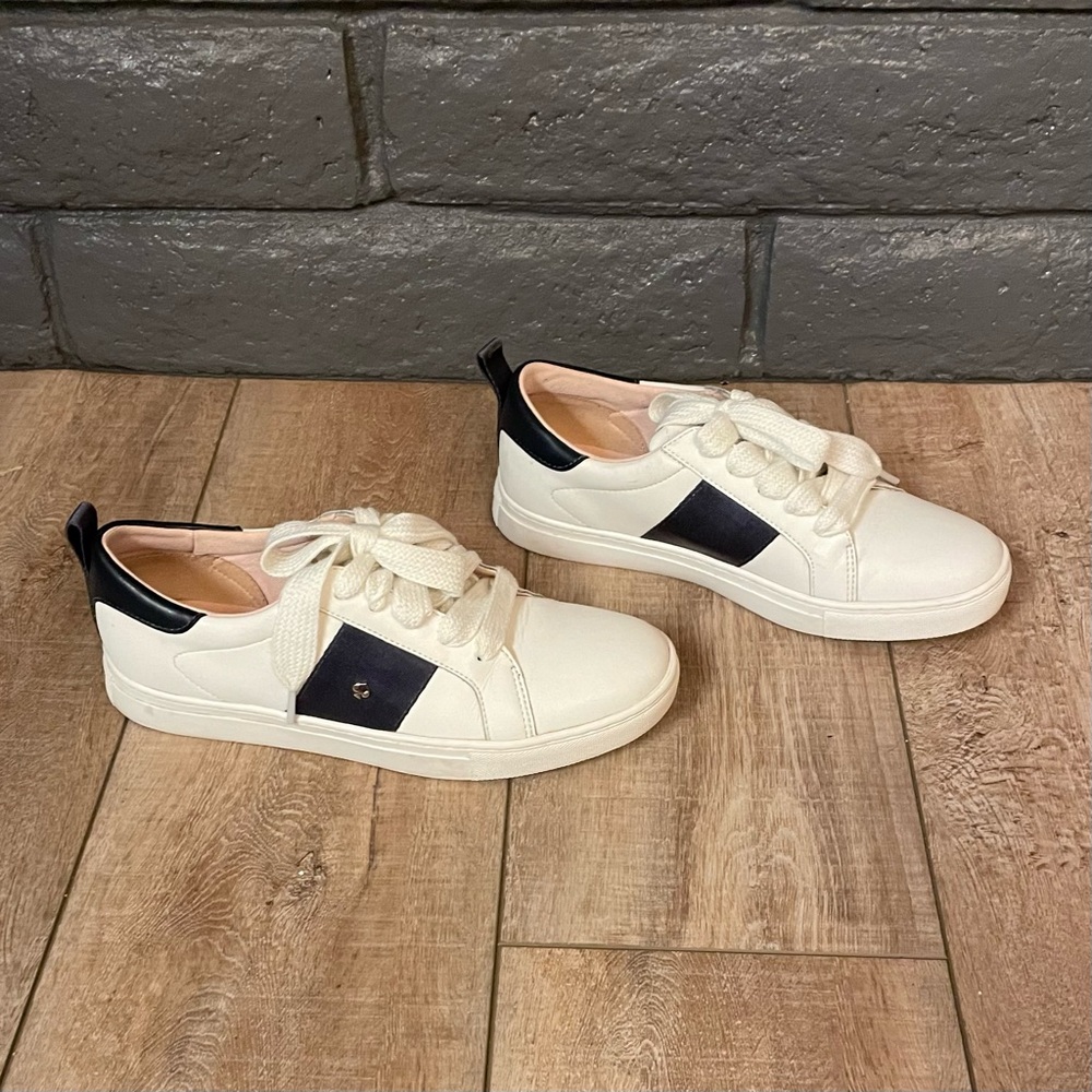 Kate Spade Adorn White and Black Leather Sneakers - Size 8 - Picture 6 of 13